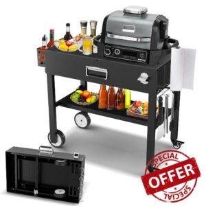 BBQMall Portable Grill Table Cart for Ninja Woodfire Outdoor Grill(OG700 Series)