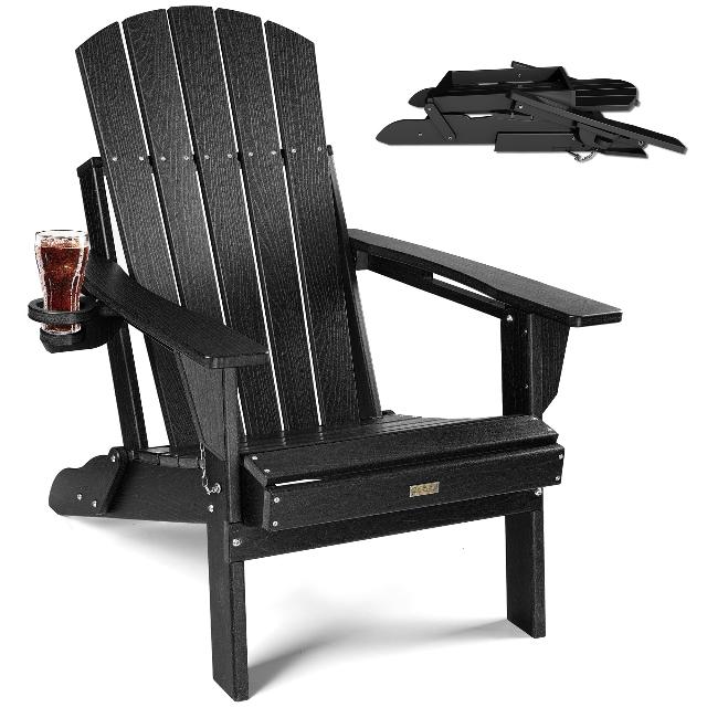 POWERWOOD Folding Adirondack Chair Wood Texture