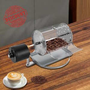 BAITGMYING Coffee Roaster Machine 14W Electric Coffee Roaster Stainless Steel Bean Roaster Machine with Diamond Shaped Hollow Holes for Cafes Hotels Cake Rooms Kitchen
