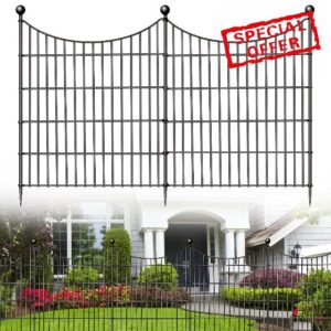 10 Panels Fence for Dogs Outside Dog Fence Outdoor for Yard Garden Fencing Animal Barrier Fencing for Yard Outdoor Dog Fence Panels Garden Fences and Borders for Dogs Privacy Fence No Dig Decorative