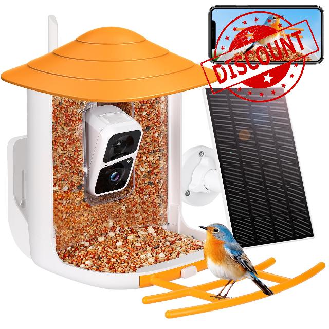 Yarmiene Bird Feeder with Camera
