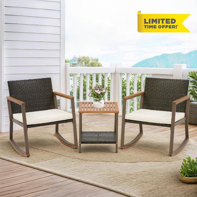 Wonder Comfort 3 Pieces Rocking Bistro Set