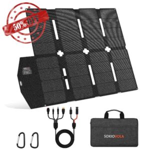 100W Portable Solar Panel MC-4 Foldable Solar Panel Charger Kits 18V IP68 Waterproof Lightweight and Compact for Small Power Station RV Travel Outdoor Activities