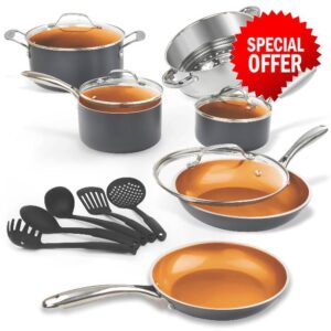 Gotham Steel 15 Pc Ceramic Pots and Pans Set Non Stick