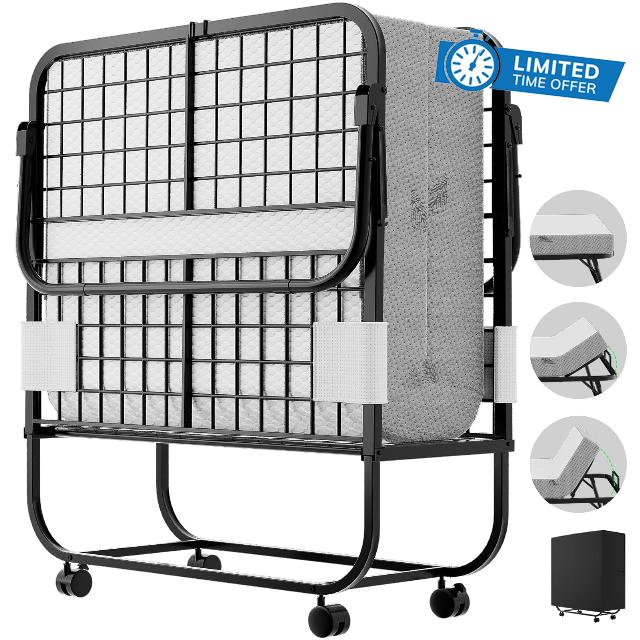 Folding Bed with Mattress for Adults