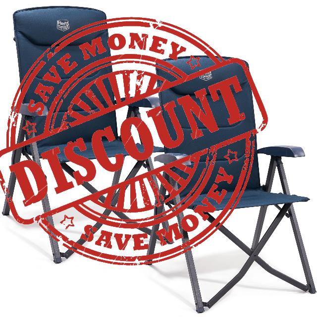 TIMBER RIDGE Camping Chairs for Adults Set of 2 Heavy Duty Portable Folding Garden Chairs
