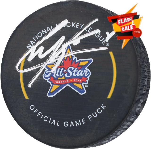 Cale Makar Colorado Avalanche Autographed 2024 NHL All-Star Game Official Game Puck - Autographed NHL Pucks
