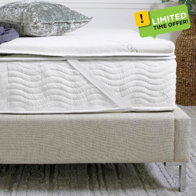 Saatva Natural Latex Mattress Topper - 1.5” Layer of Natural Latex Foam - Breathable Comfort & Durable