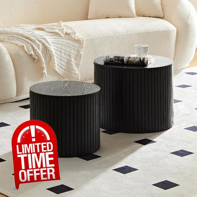 MEETAKING 19Inch Nesting Coffee Table Set of 2