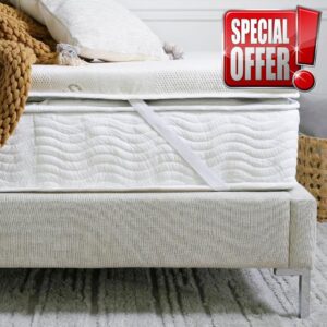 Saatva Graphite Memory Foam Mattress Topper - 3” Memory Foam Layer - Enhanced Comfort & Cooling - Queen