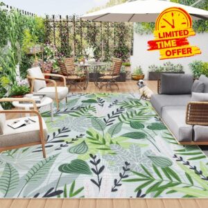 Lahome Leaf Indoor Outdoor Rug 8x10