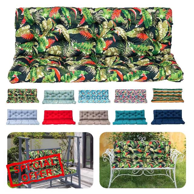 JKCJM Swing Replacement Cushions 5" Thick Waterproof Porch Swing Cushions 2-3 Seater Outdoor Swing Cushions for Outdoor Furniture
