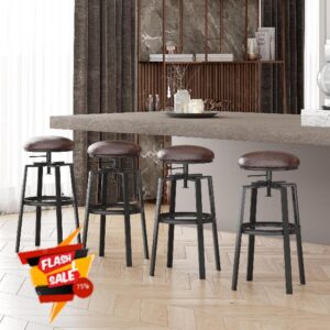 CharaVector Industrial Bar Stools Set of 4