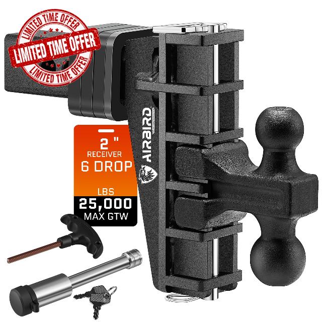 Airbird Adjustable Trailer Hitch Fits 2 Inch Receiver