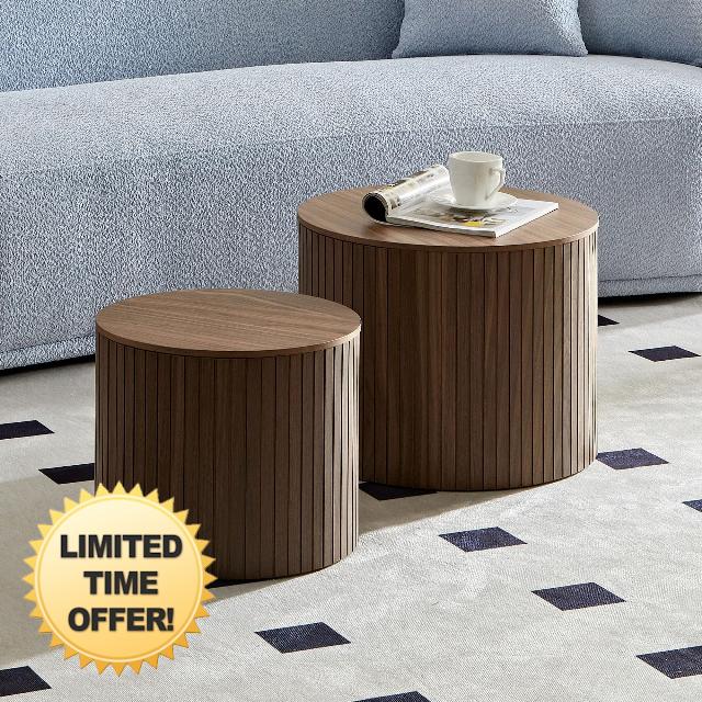 MEETAKING 19Inch Nesting Coffee Table Set of 2