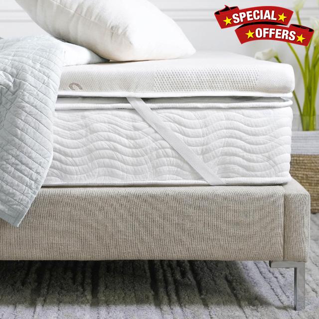 Saatva High-Density Foam Mattress Topper - 1.5” Layer of High-Density Foam - Contouring Comfort with Medium Firmness - Queen