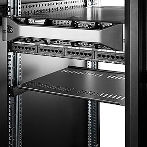 1U Server Rack Shelf, Vented Universal Rack Mount Cantilever Shelf, For 19