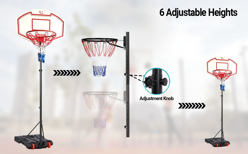 Basketball Hoop Stand Set Wide Backboard Indoor Basketball Goal User Friendly Adjustable Height