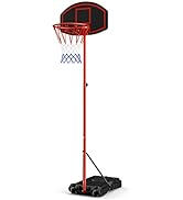 COSTWAY 200-305cm Basketball Stand, Pro Freestanding Basketball Set, Fully Adjustable Portable Ho...
