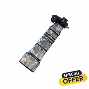Waterproof Lens Cover Camouflage Stretch Fabric Camera Rain Cover for NIKKOR Z 180-600mm F5.6 VR Lens Protection Sleeve （Color: # Big Tree Camouflage）