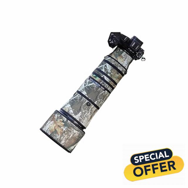 Waterproof Lens Cover Camouflage Stretch Fabric Camera Rain Cover for NIKKOR Z 180-600mm F5.6 VR Lens Protection Sleeve (Color: # Big Tree Camouflage)