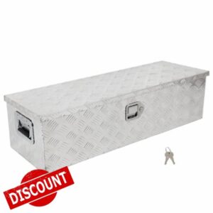 SCITOO 39inch Heavy Duty Truck Bed Tool Box Chest Box Trailer Tongue Box for Pick Up Truck Bed RV Trailer Silver Rectangle Truck Bed Storage with Side Handle