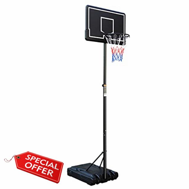 SILVER VALLEY 10ft Adjustable Portable Basketball Stand Hoop Net Backboard System