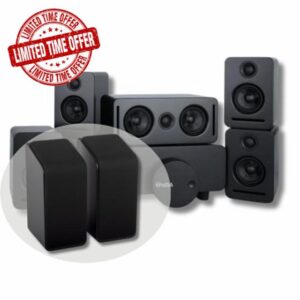 Platin Monaco 5.1 Wireless Home Theater Surround Sound System for Smart TV - with WiSA SoundSend - WiSA Certified - Tuned by THX and Monaco Front Speakers with Upfiring Drivers Bundle