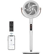Dreo Standing Fan, 120°+120° Smart Oscillating Floor Fans with Wi-Fi/Voice Control, 80 ft Fan For...