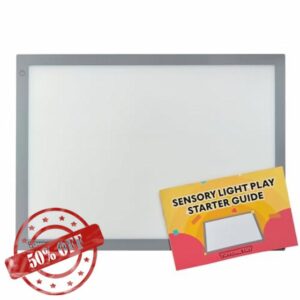 Toyometry Portable LED Light Panel with Activity Booklet - Educational Sensory Learning Tool for Kids