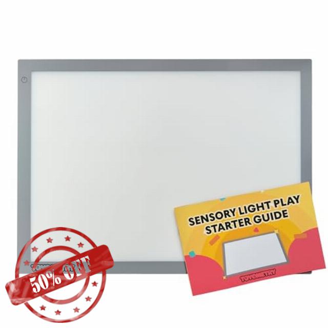Toyometry Portable LED Light Panel with Activity Booklet - Educational Sensory Learning Tool for Kids