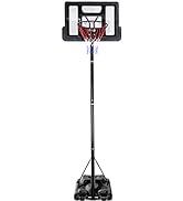 COSTWAY Netball Stand and Post, 8.5-10 FT Adjustable Basketball Goal System with Fillable Base an...