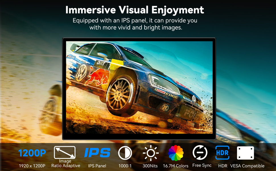 16 inch portable monitor touchscreen