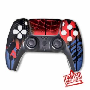 BABY CUDDLE BOX Web Slinger Custom PS-5 Controller Wireless compatible with Play-Station 5 Console by BCB Controllers | Proudly Customized in USA with Permanent HYDRO-DIP Printing (NOT JUST A SKIN)