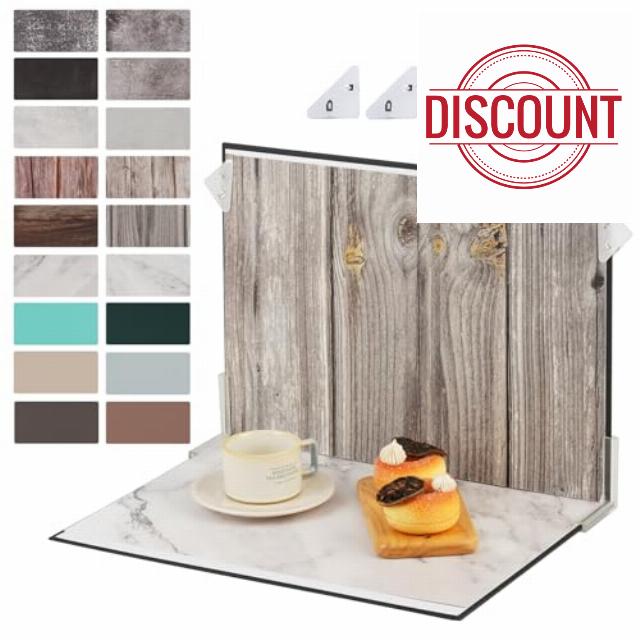 HengMing Photo Backdrop Kit 30x40 cm for Small Product Photography Reflector Cardboard and 9 Pcs Double-sided Background Papers with 18 Patterns for Food Jewelry Cosmetics