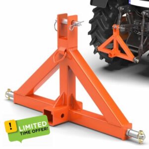 3 Point Trailer Hitch with 2" Receiver(Orange)Quick Hitch Compatible with Category 1 Tractors