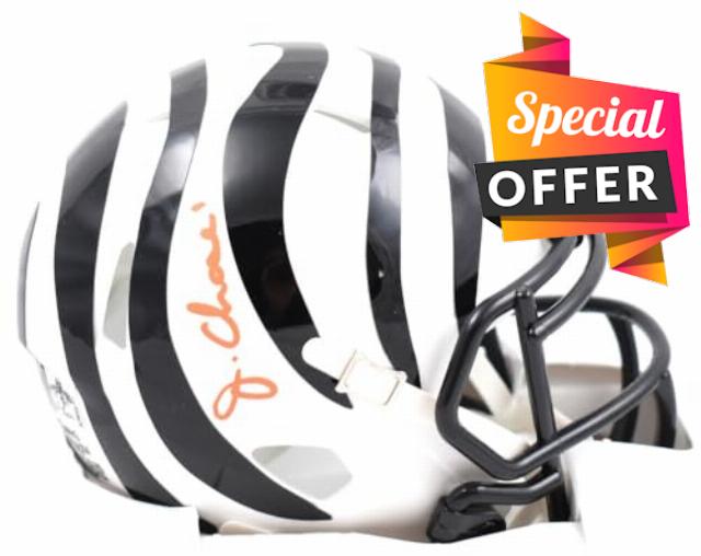 Ja'Marr Chase Autographed Bengals Alternate Speed Mini Helmet -Beckett W Hologram Orange