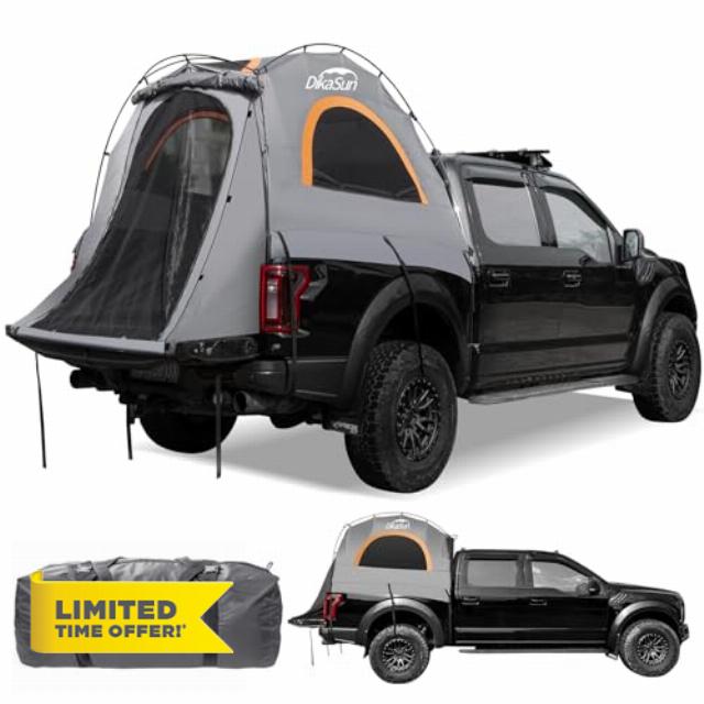 Pickup Truck Bed Tent: Double Layer Quick Setup Pickup Tent 6.4-6.7 Ft