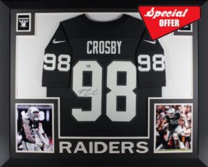 Maxx Crosby Autographed Las Vegas Signed Limited Football Framed Jersey Fanatics Authentic COA