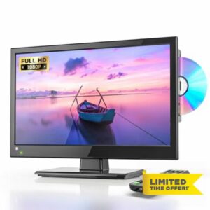 Desobry 16 INCH TV with DVD Player Built in 1080P LCD TV DVD Player Combo with HDMI USB Monitor for Home