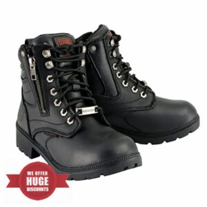 Milwaukee Leather Women's Premium Leather Lace-Up Motorcycle Rider Boots Collection | MBL