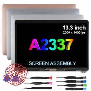 Replacement Screen 13.3" for MacBook Air 13-inch A2337 M1 2020 Year（ Model：EMC 3598 MGN93 MGNA3 MGND3 MGNE3 MGN63 MGN73） Full LCD Screen Display Assembly（Rose Gold）