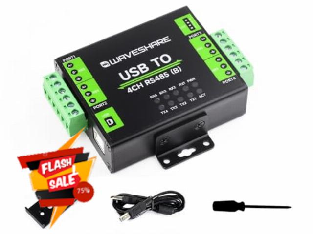 Waveshare Industrial USB TO 4Ch RS485 Converter Module (B) with CH344L Chip