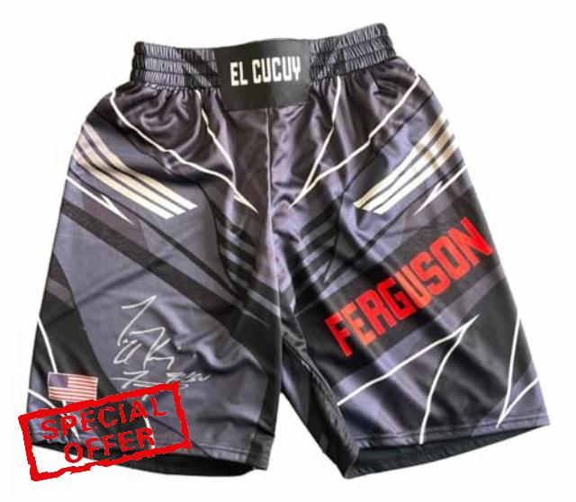 Tony Ferguson Signed Custom Black MMA Fight Trunks El Cucuy #CSO Inscribed BAS