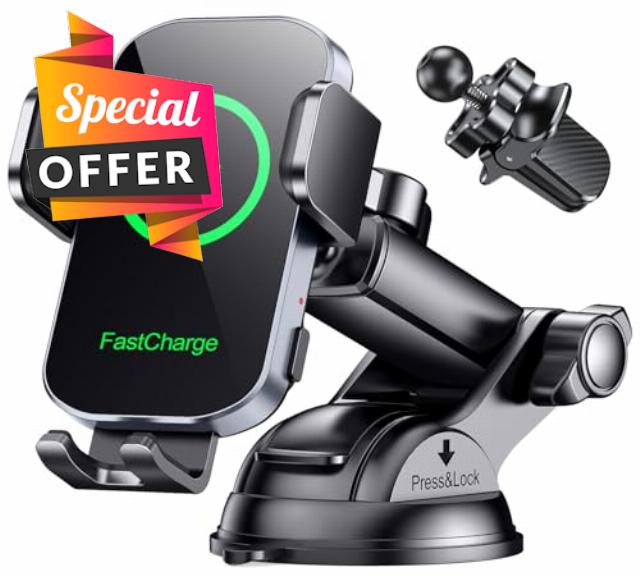 Glangeh Car Phone Holder Wireless Charger