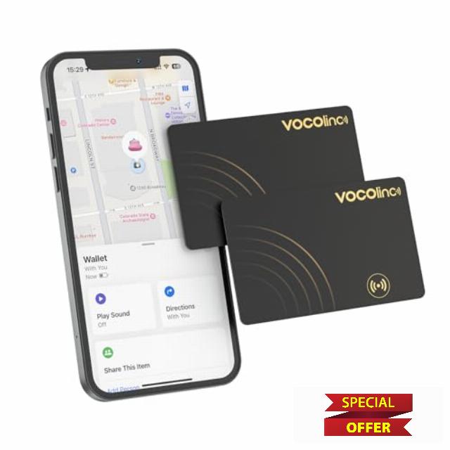 VOCOlinc 2 Pack Wallet Tracker Card