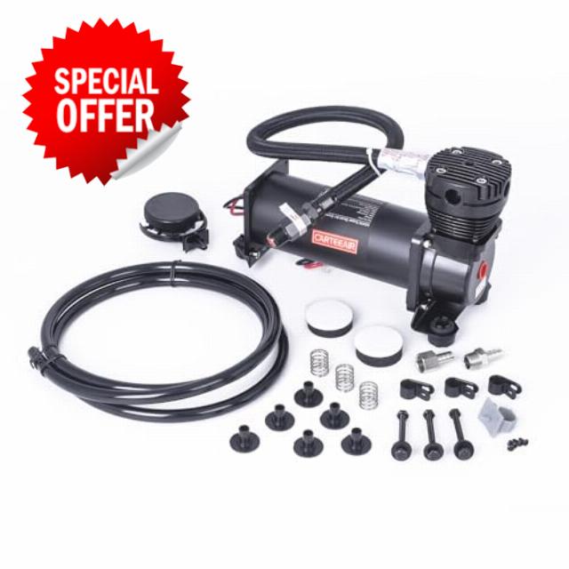 3/8 NPT Super Silent 69DB SQ495 DC 12V 300PSI Air Ride Suspension Compressor/Air Train Horn for Train/Truck/Car Black