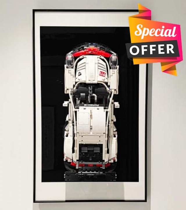 iCUANUTY Display Wall Mount for Lego Technic Porsche 911 RSR Race Car 42096