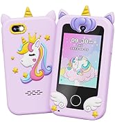 UCIDCI Kids Smart Phone Toys for Girls Ages 3-7 with Dual Camera - Toddler Phone Toys with Learni...