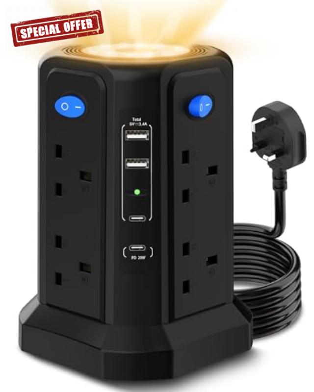 Tower Extension Lead 3M with USB Slots